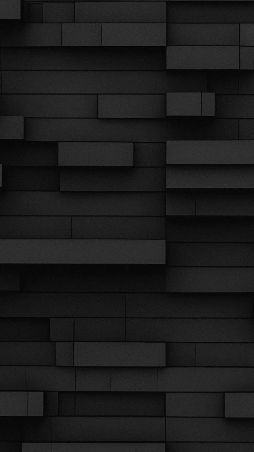 3D Black Tiles iPhone Wallpaper 4K