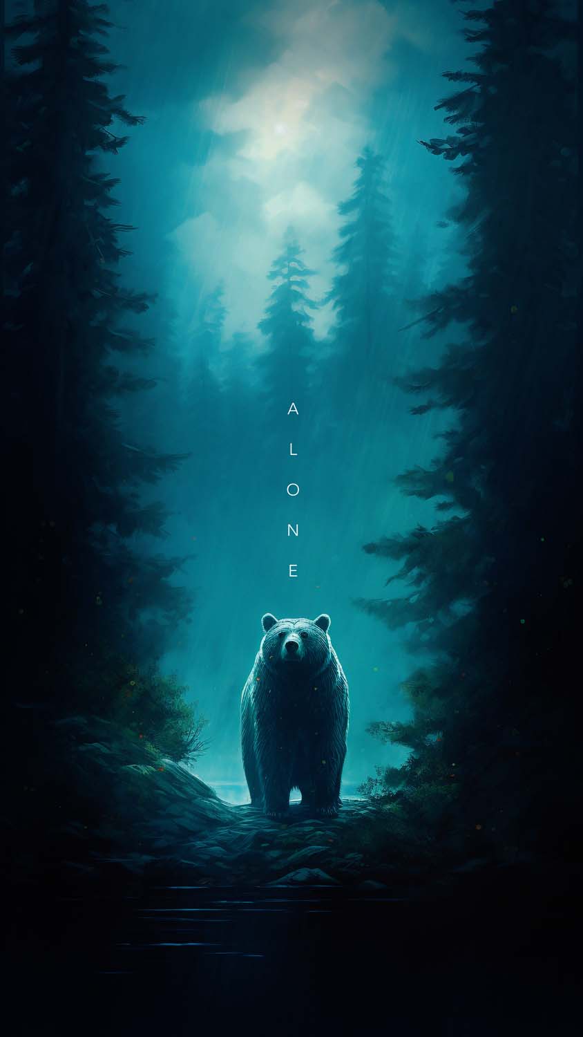 Alone Bear iPhone Wallpaper 4K