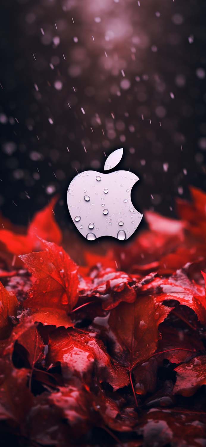 Apple Logo Autumn iPhone Wallpaper 4K