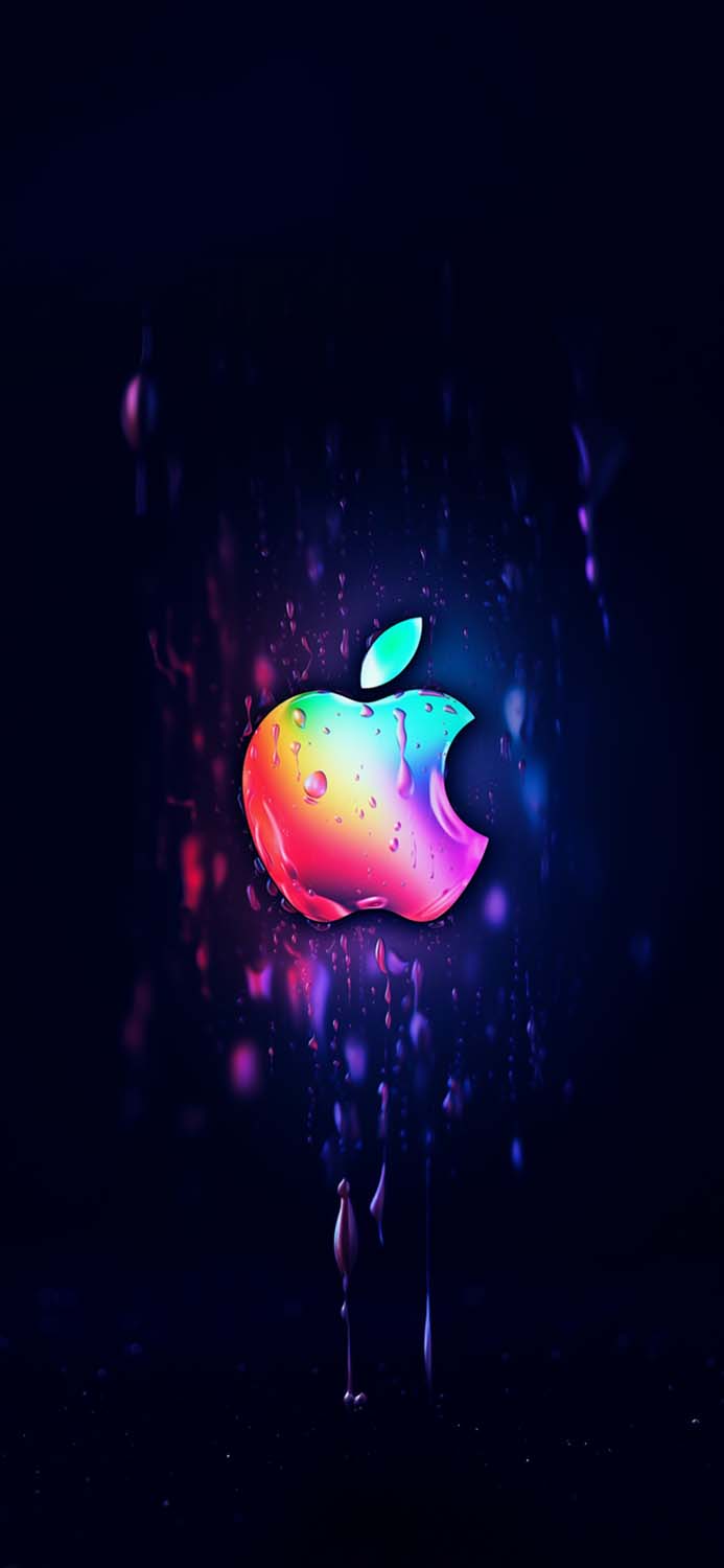 Apple Logo Water Drops iPhone Wallpaper 4K