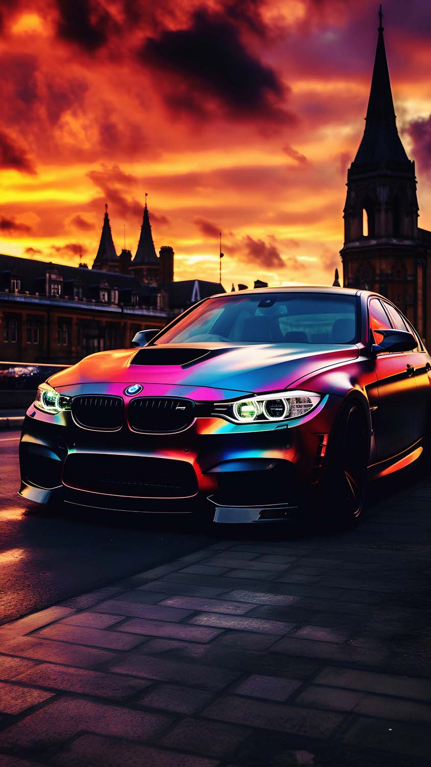 BMW Rainbow Colours iPhone Wallpaper