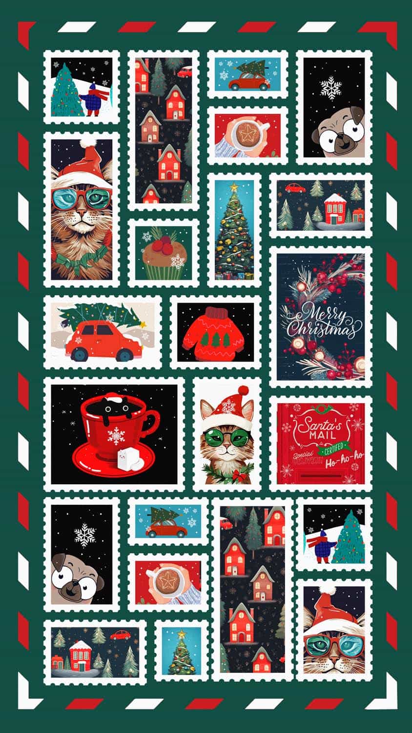 Christmas Postcard iPhone Wallpaper 4K