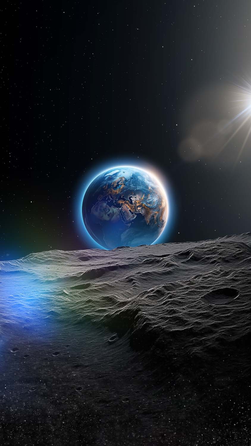 Earth from Moon iPhone Wallpaper 4K