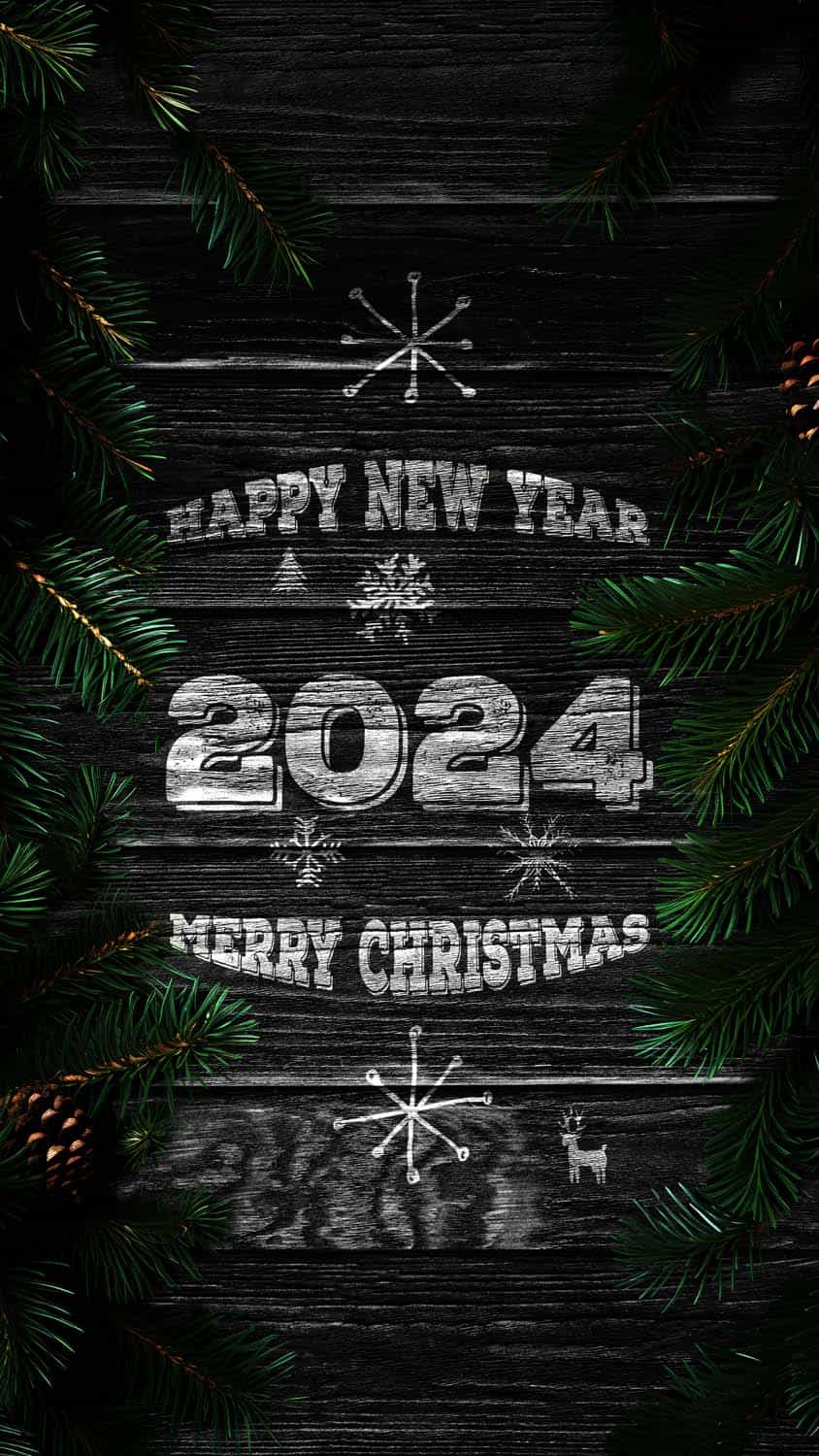 Happy New Year 2024 iPhone Wallpaper 4K