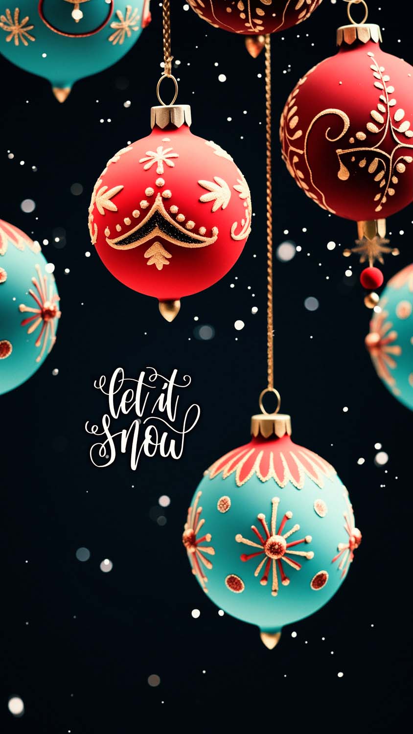 Merry Christmas Let it Snow iPhone Wallpaper 4K