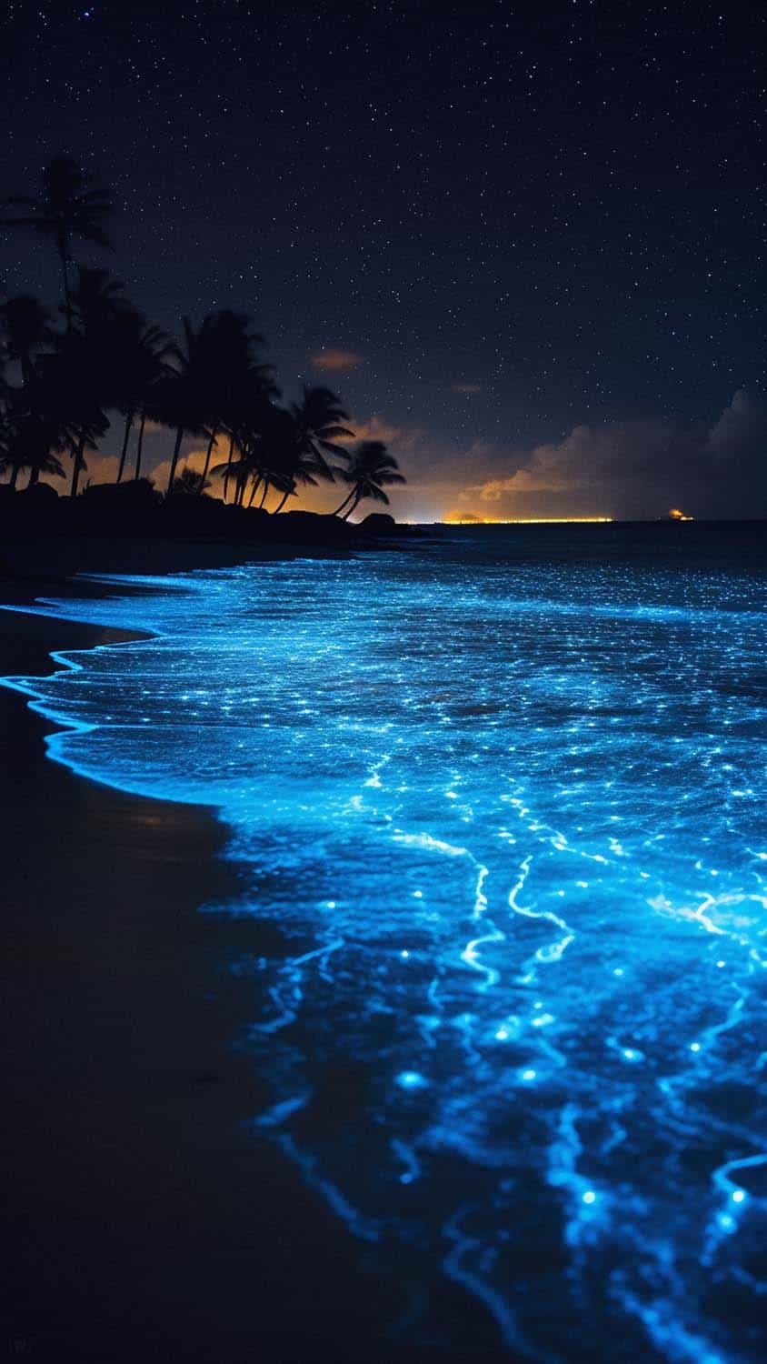 Ocean Glow iPhone Wallpaper 4K