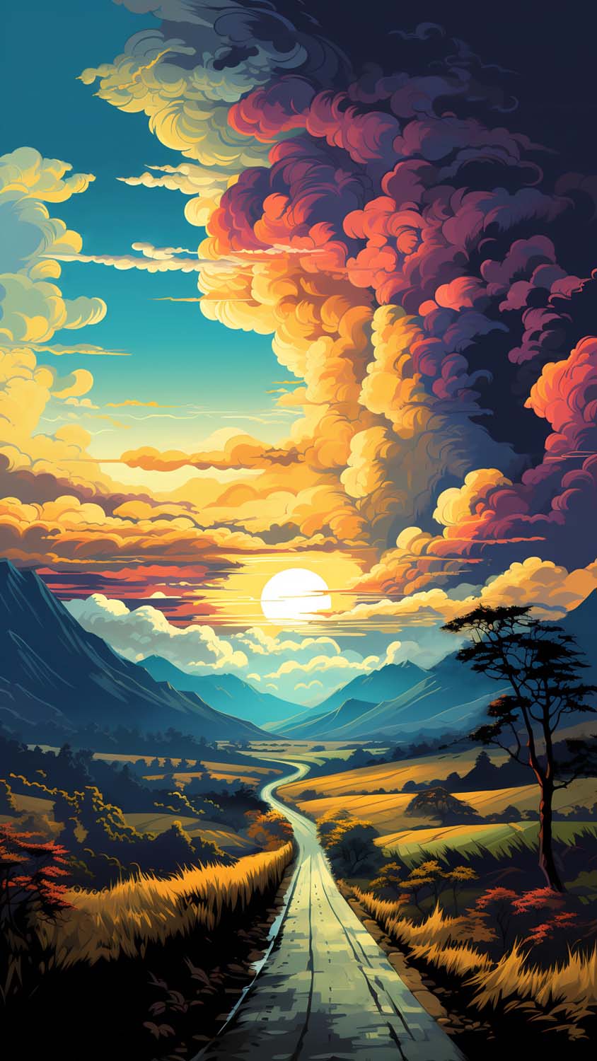 Pathway to Clouds iPhone Wallpaper