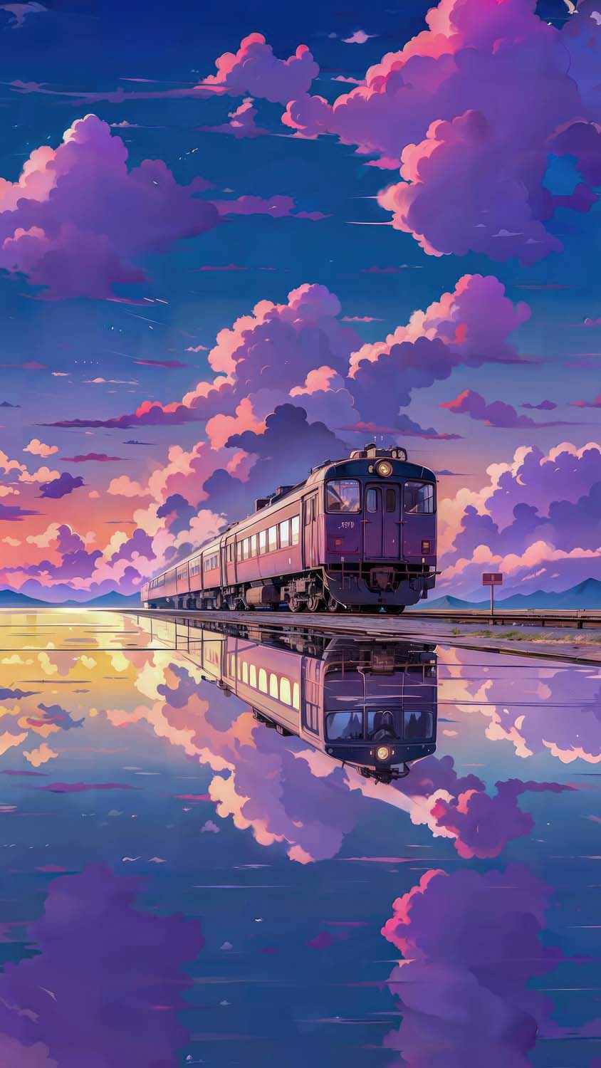 Purple Aesthetic Train iPhone Wallpaper 4K