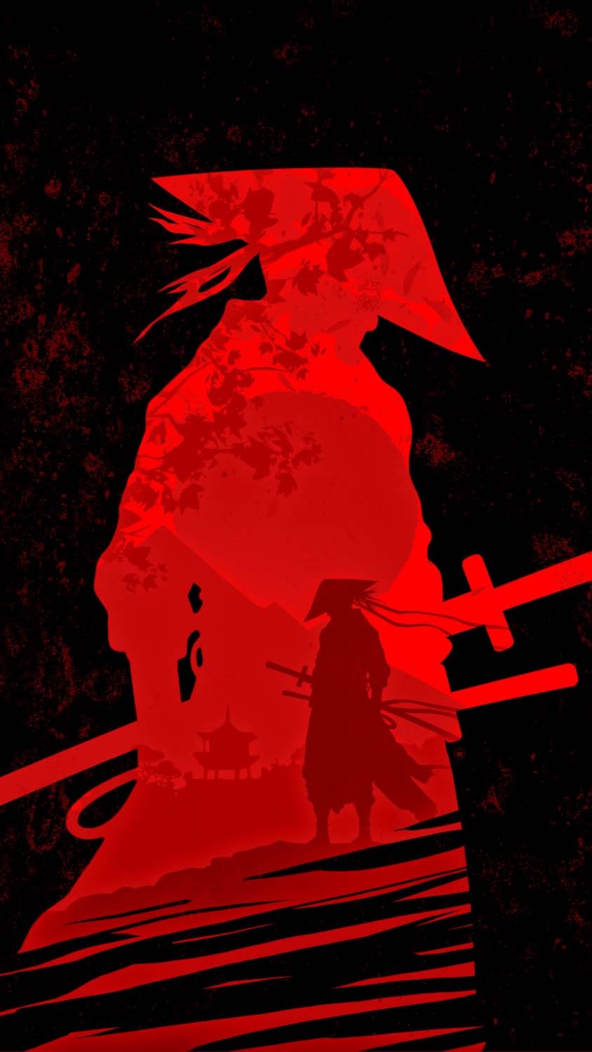 Red Samurai iPhone Wallpaper 4K