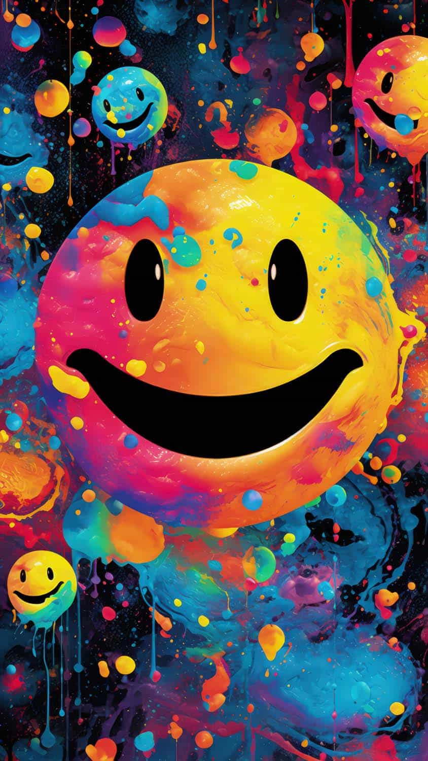 Smiley Colours iPhone Wallpaper