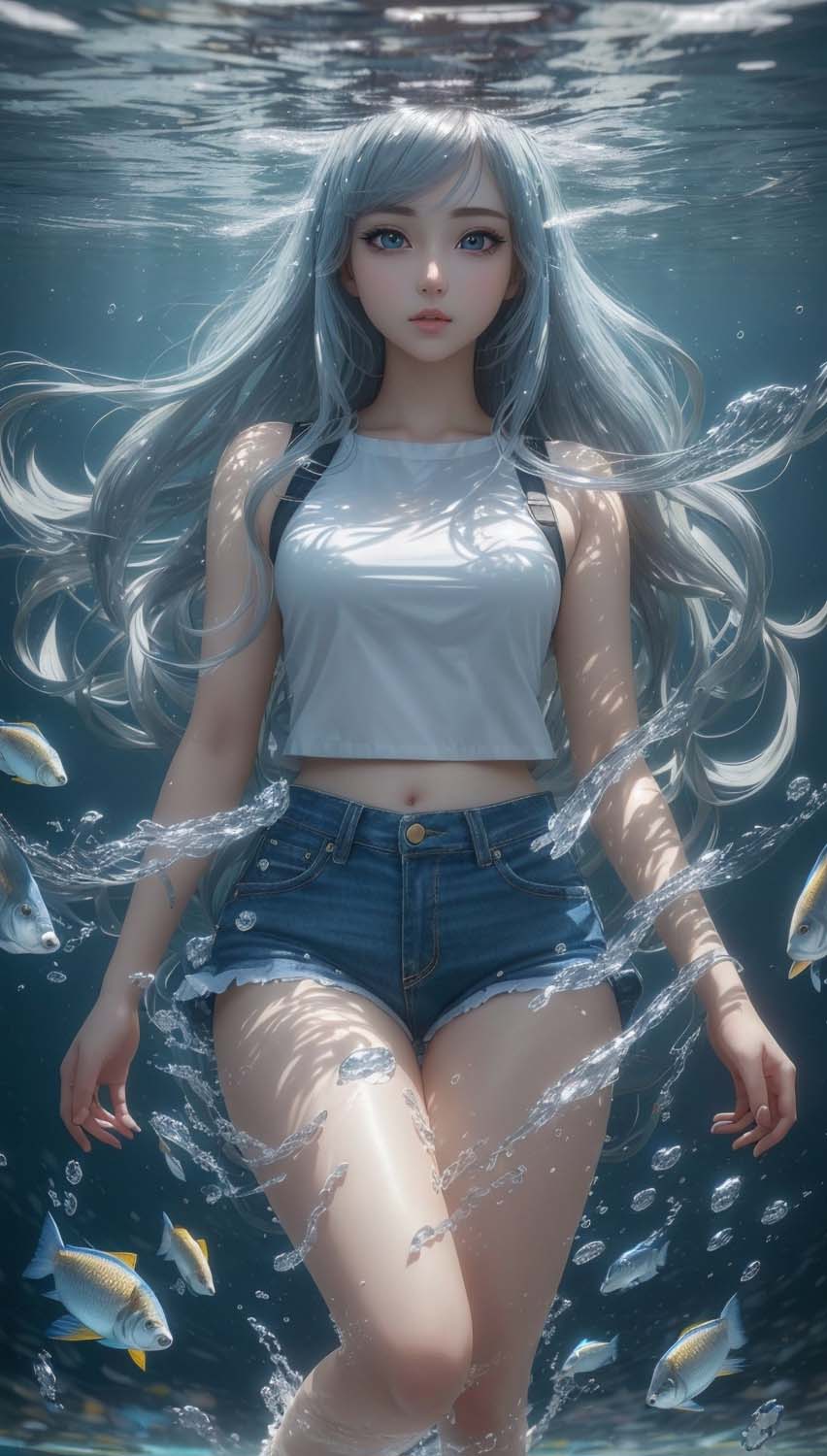 Underwater Girl iPhone Wallpaper 4K