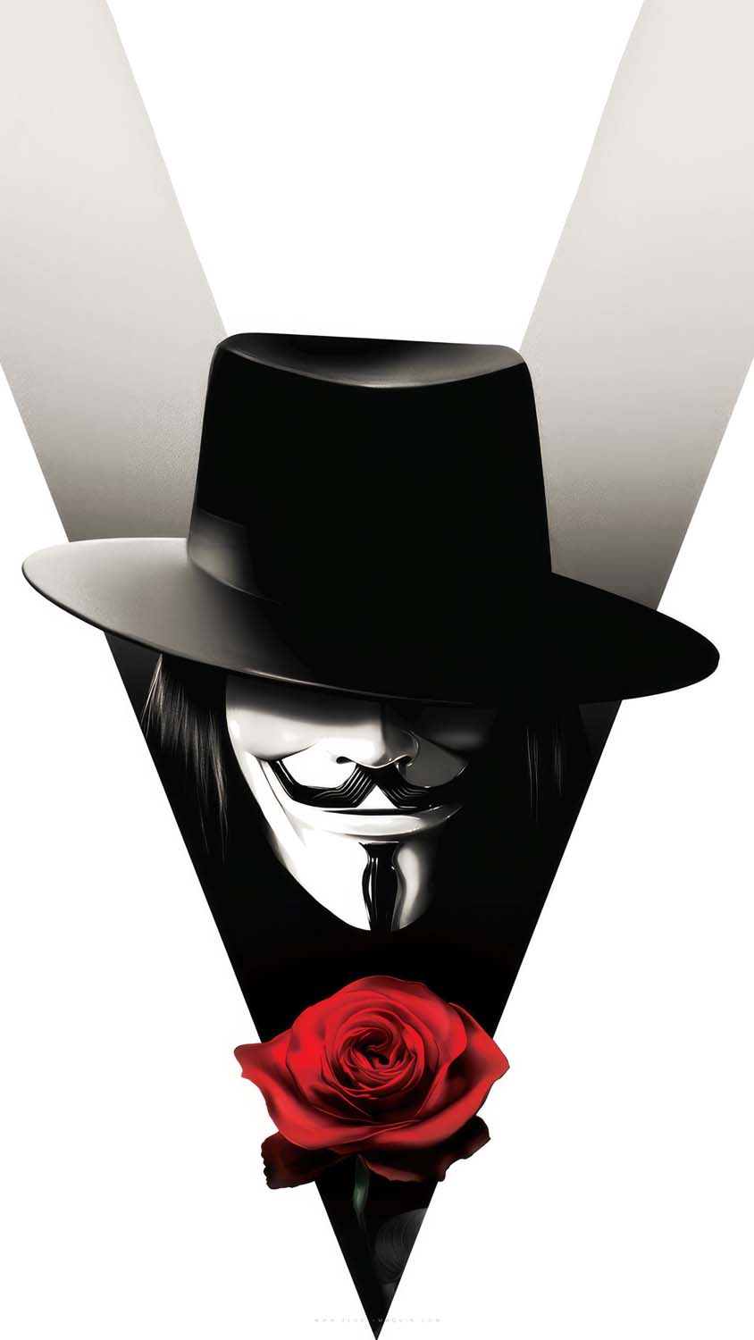 V for Vendetta illustrated iPhone Wallpaper 4K