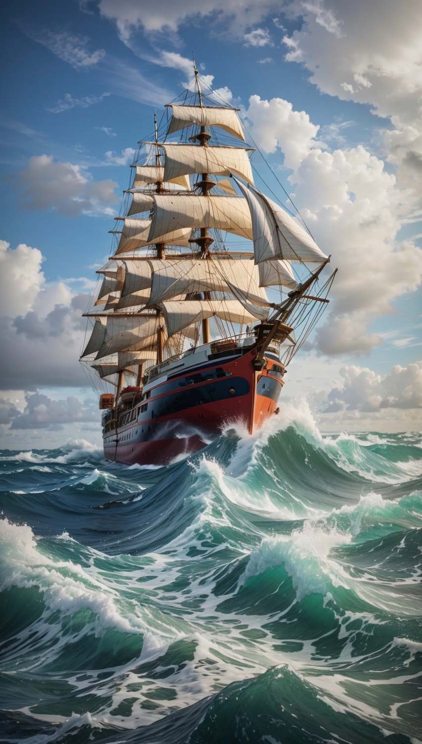 Vintage Ocean Ship iPhone Wallpaper