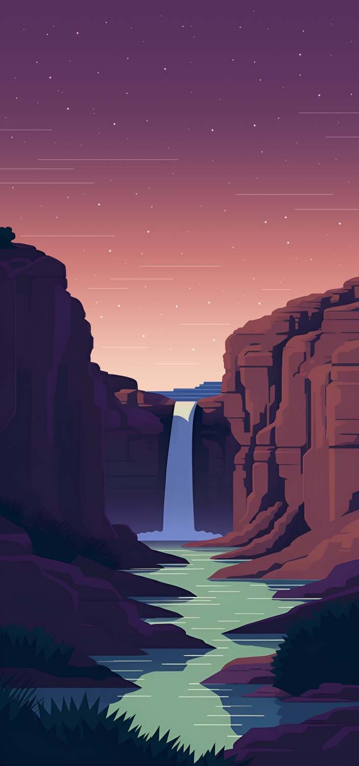 Waterfall Minimal iPhone Wallpaper