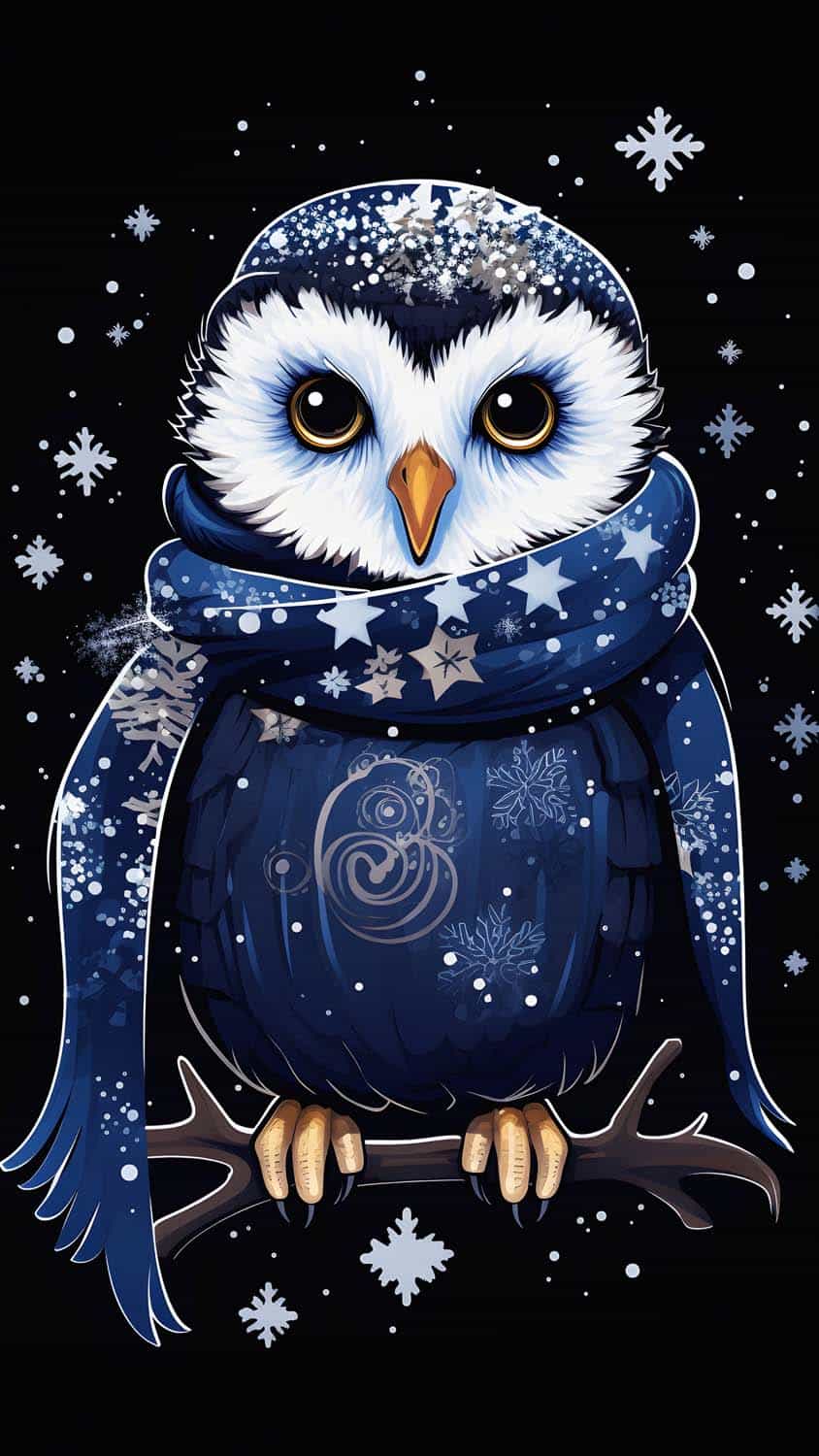 Winter Owl iPhone Wallpaper