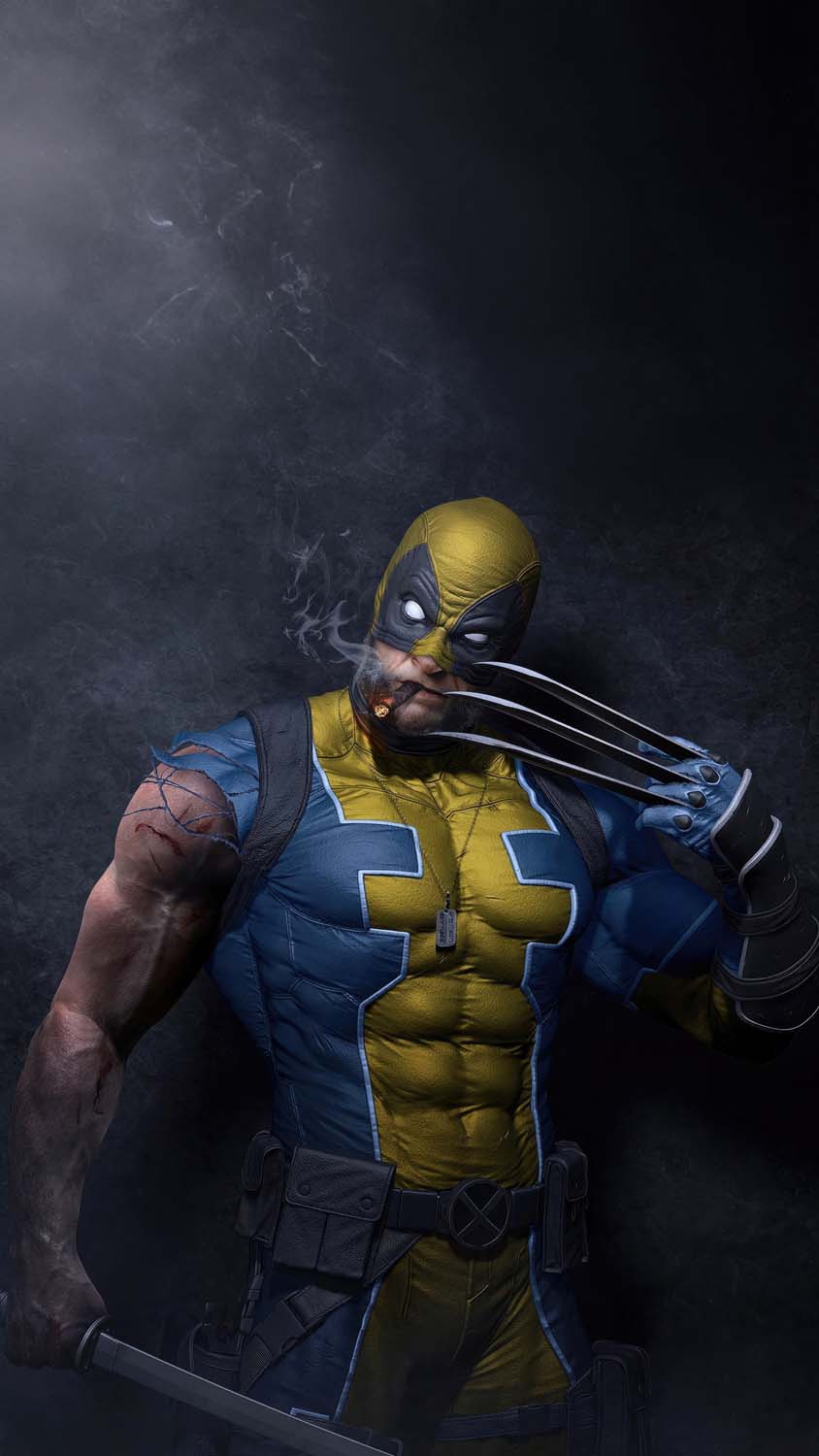 Wolverine cigar and claws iPhone Wallpaper 4K