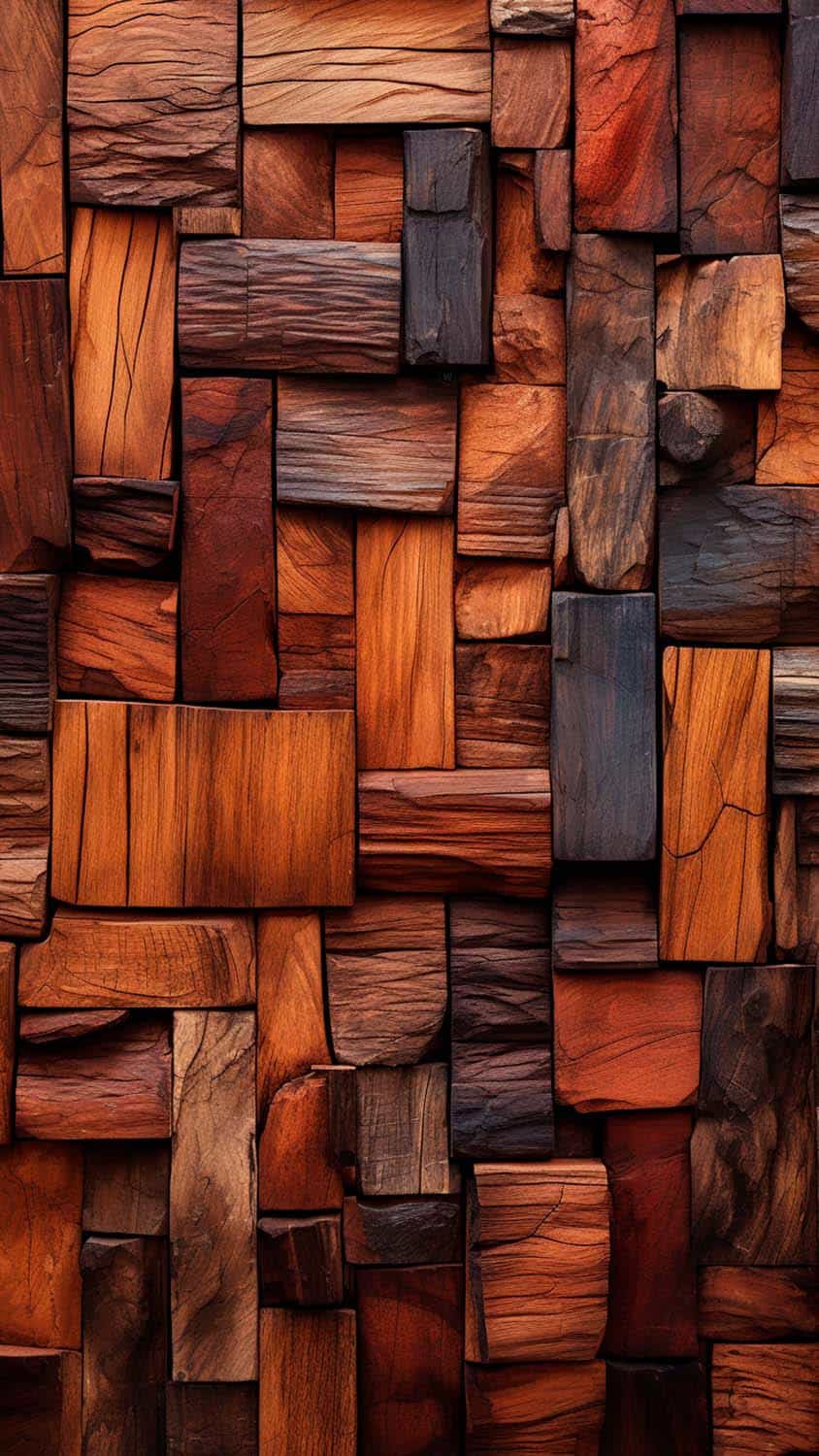 Wood Blocks 3D iPhone Wallpaper 4K
