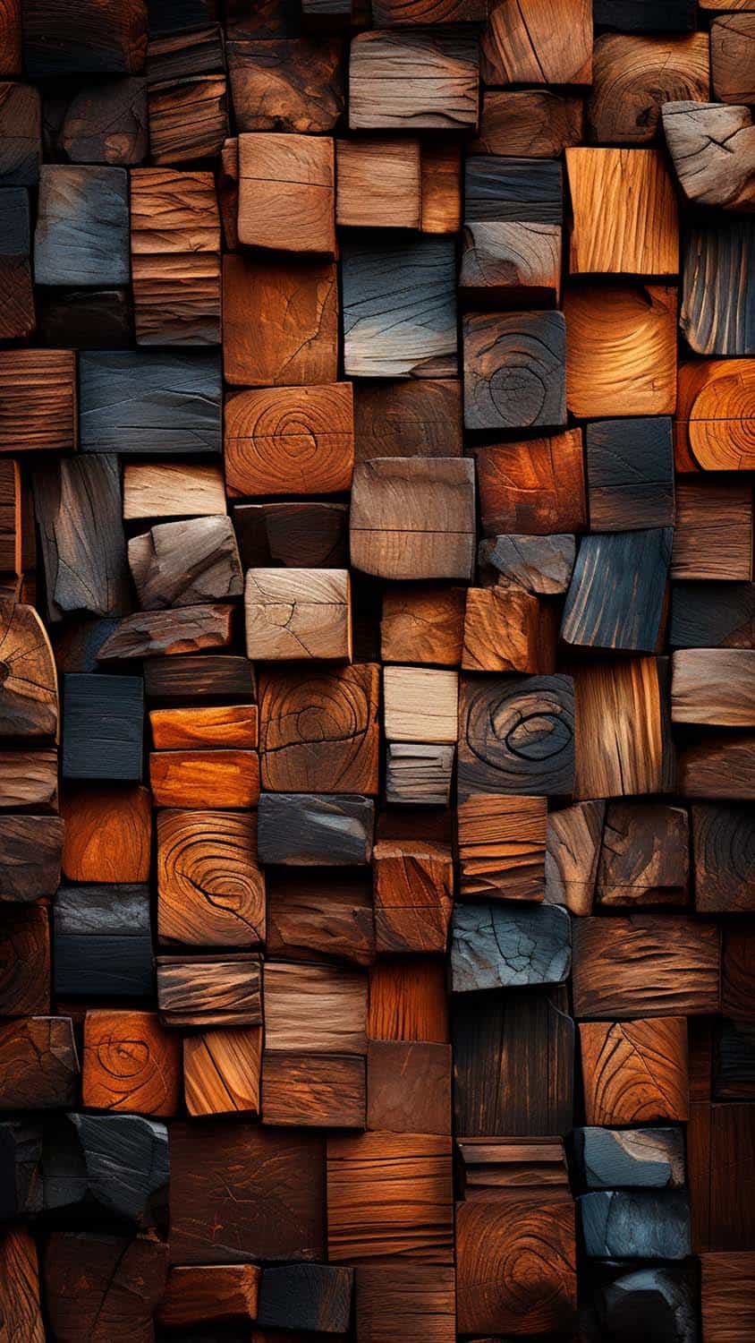 Wood Blocks Art iPhone Wallpaper 4K
