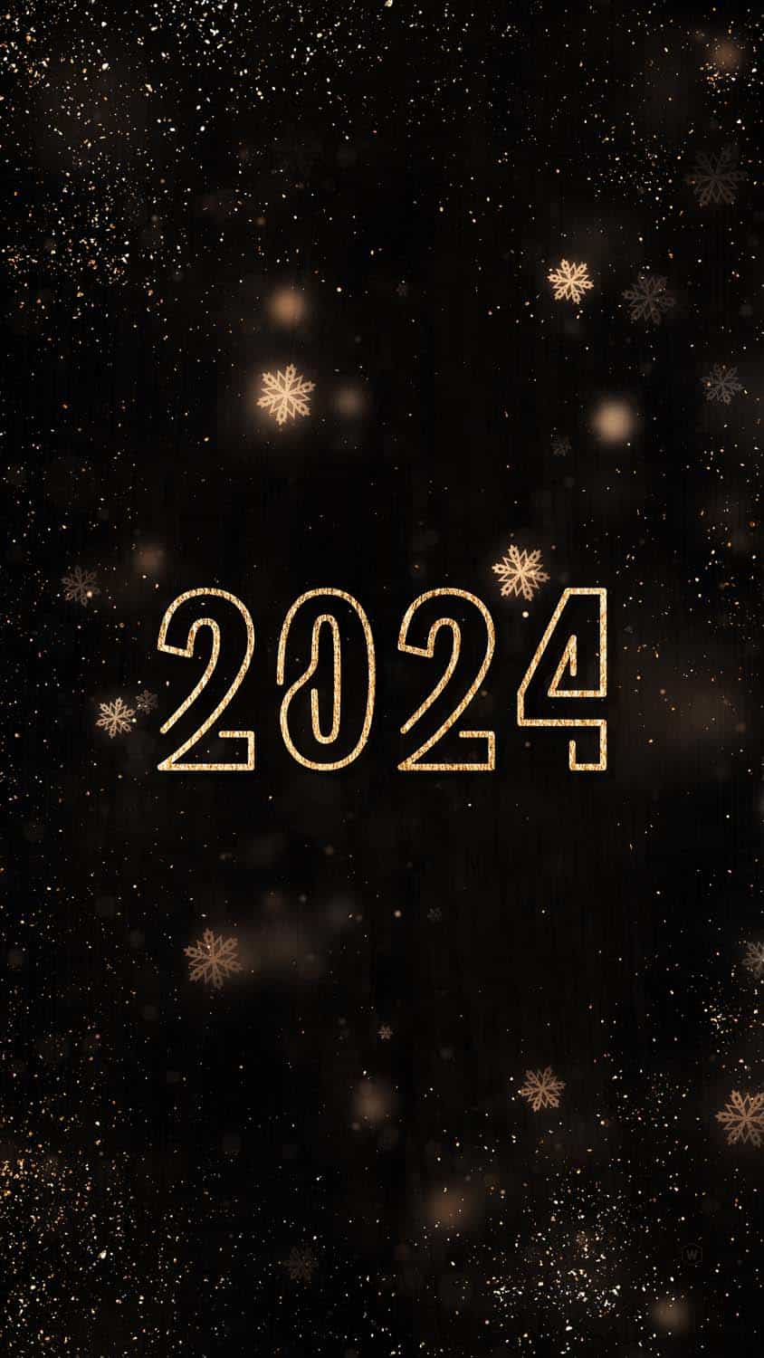 2024 Year Golden iPhone Wallpaper