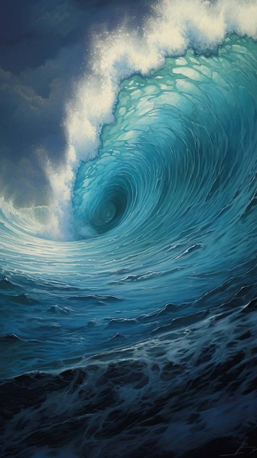 Blue Waves iPhone 15 Wallpaper
