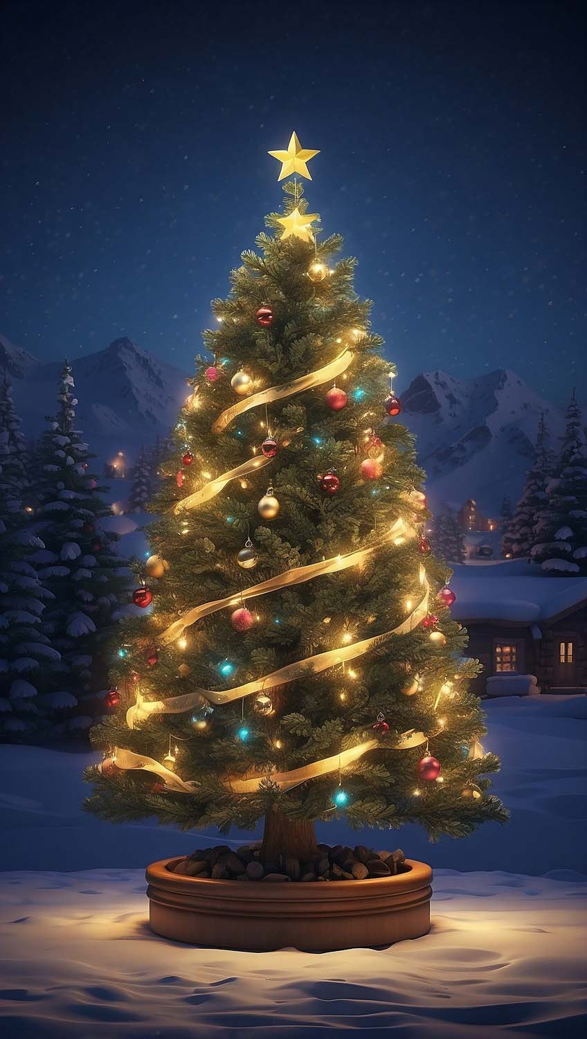 Christmas Tree Decoration Lights Wallpaper