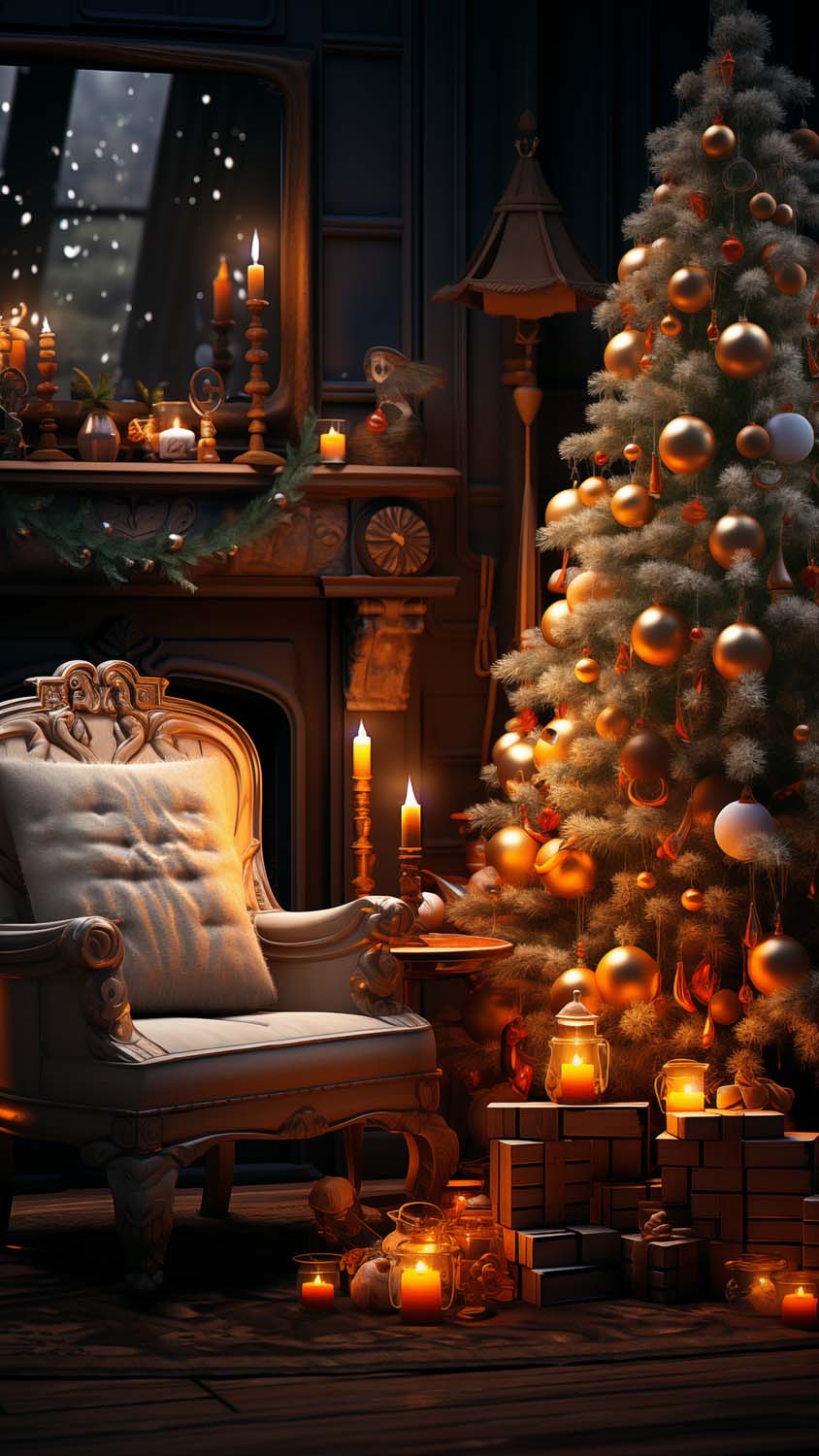Christmas Tree Indoors Wallpaper