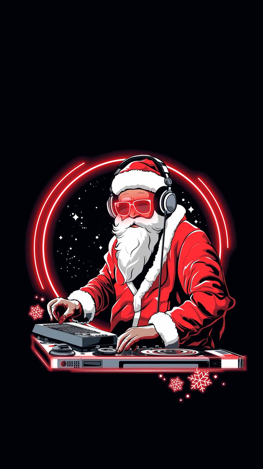 DJ Santa iPhone Wallpaper