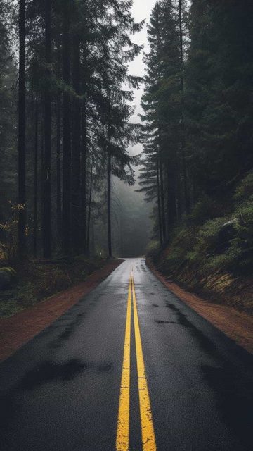 Forest Road iPhone Wallpaper 4K