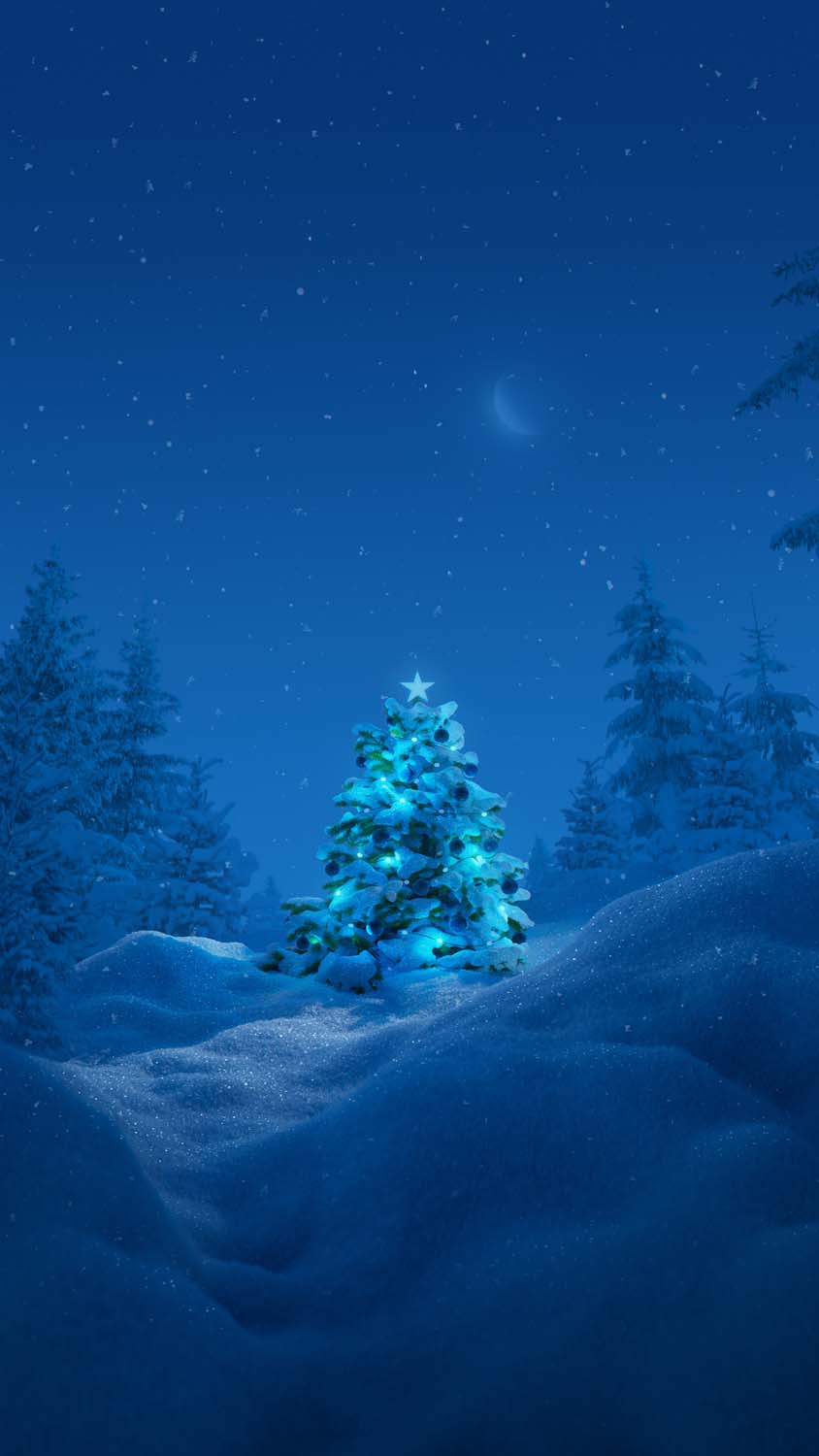 Frozen Tree Christmas iPhone Wallpaper