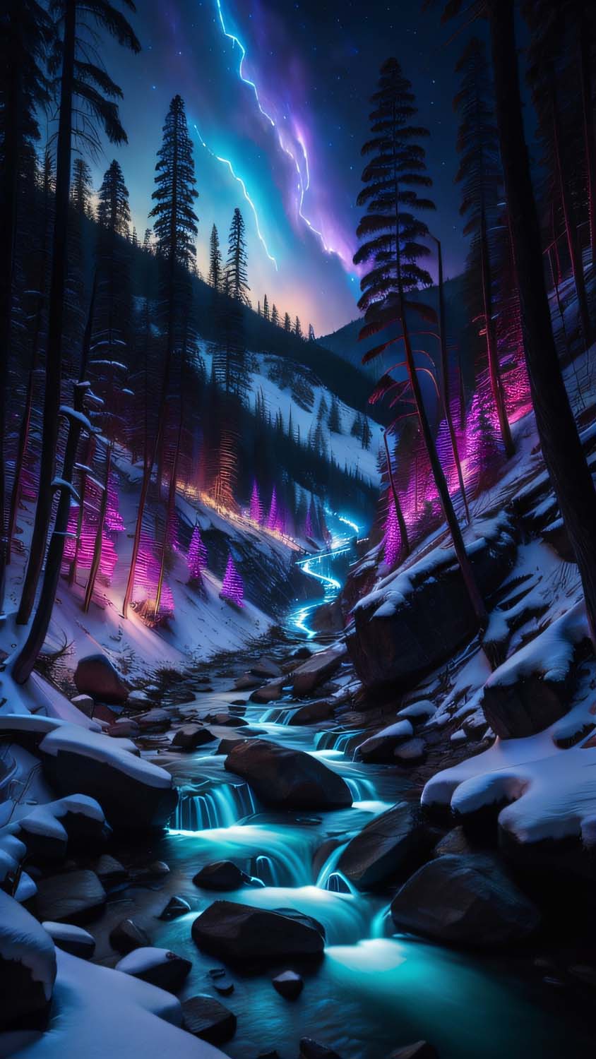 Snow River iPhone Wallpaper 4K