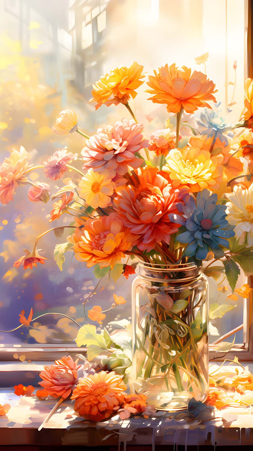 Sunshine Flowers iPhone Wallpaper HD