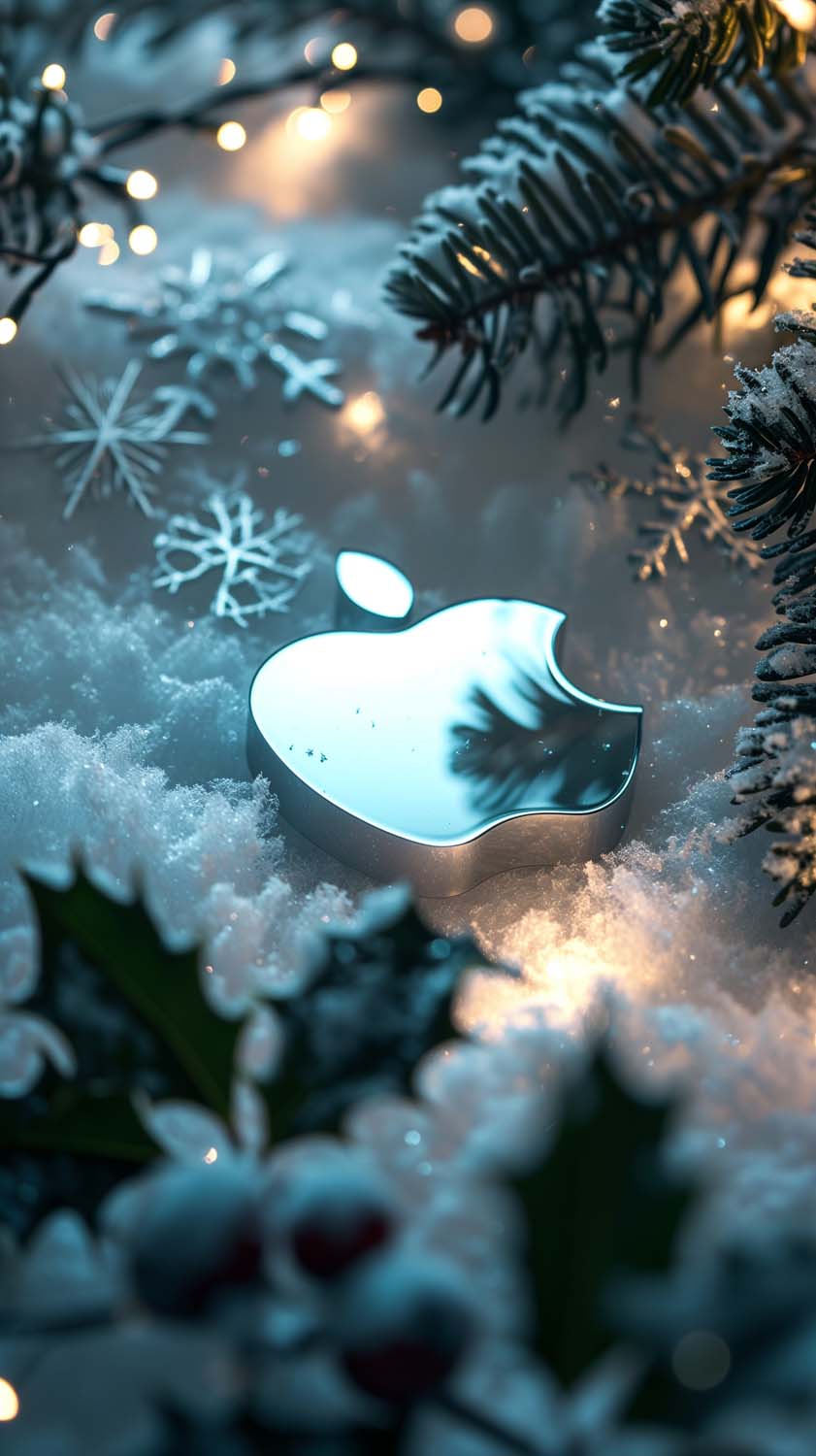 Apple Logo Christmas Time iPhone Wallpaper