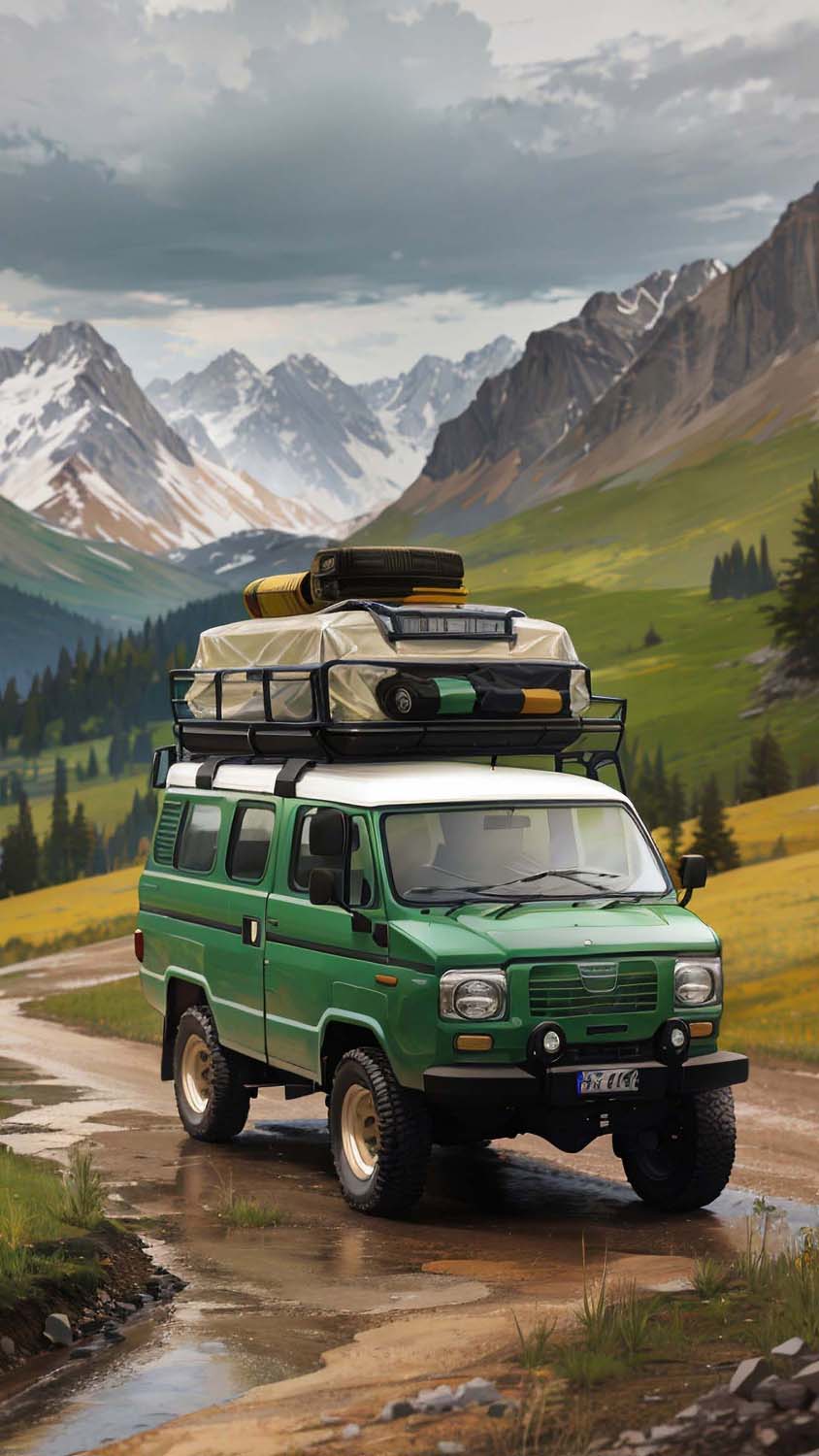 Camper Van iPhone Wallpaper 4K