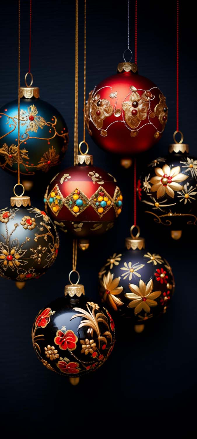 Christmas Ornaments iPhone Wallpaper