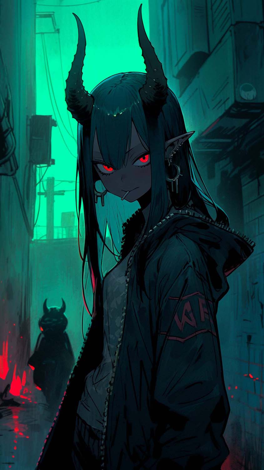 Demon Girl Anime iPhone Wallpaper
