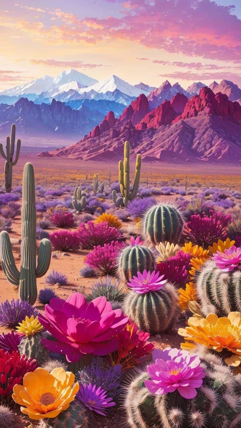 Flower Cactus iPhone Wallpaper HD