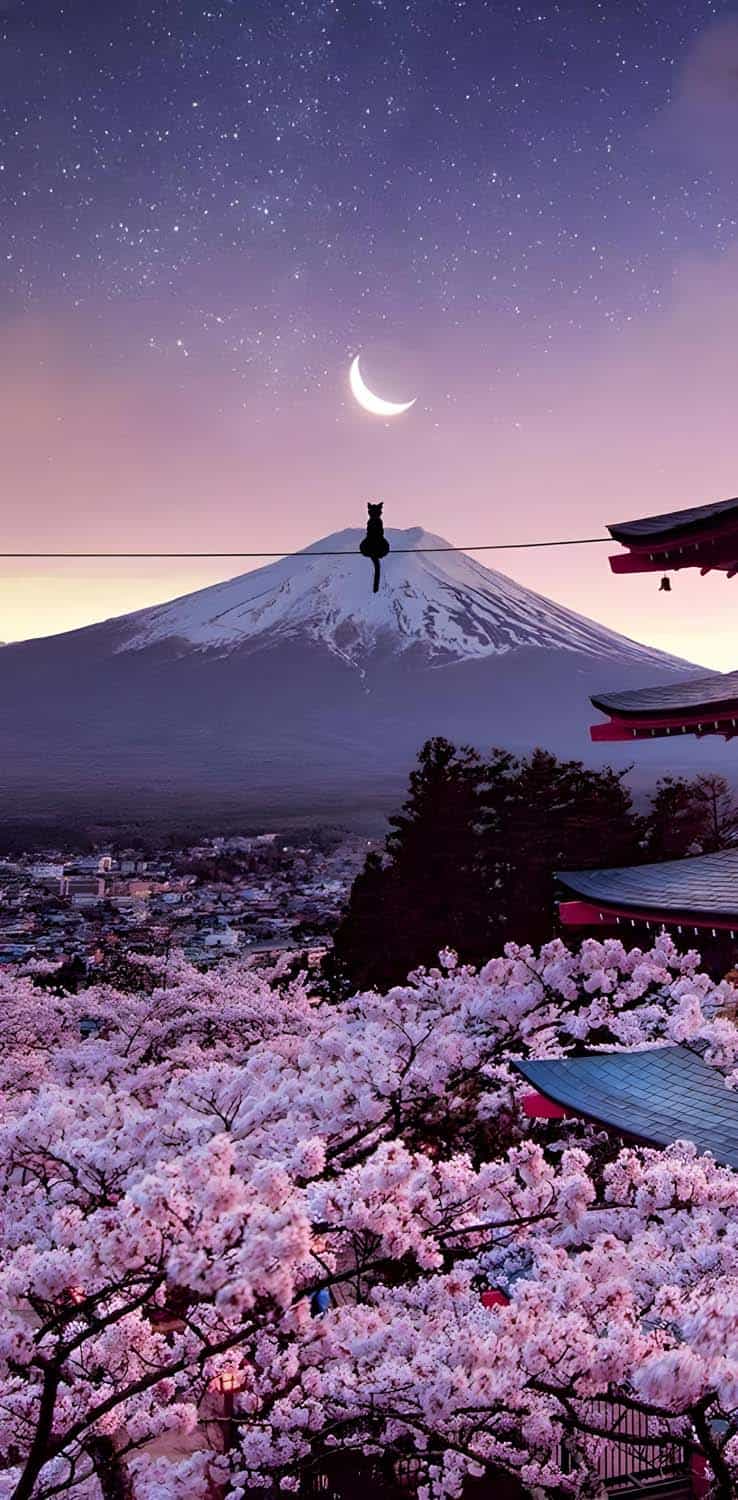 Fuji Mountain Moon