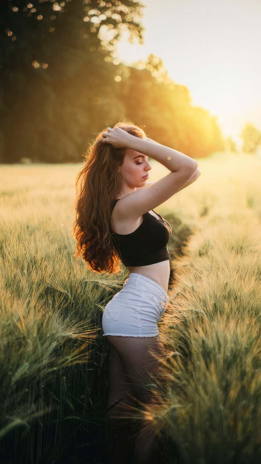 Girl outdoor field