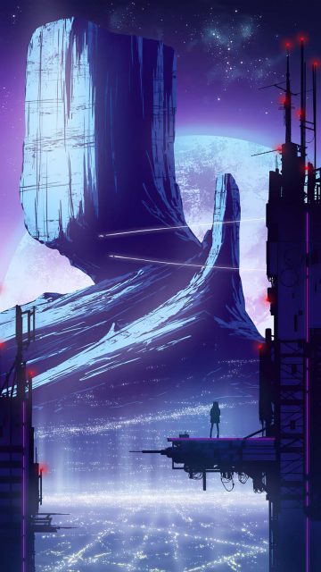 Love the heights cyberpunk mountains Cool Wallpapers