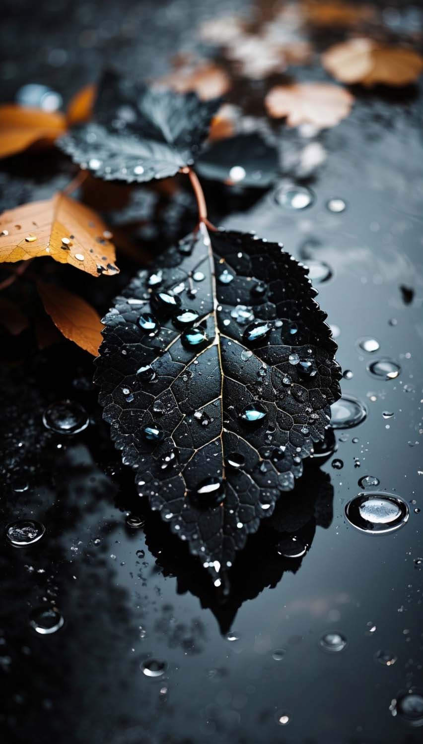 Macro Waterdrop Leaves
