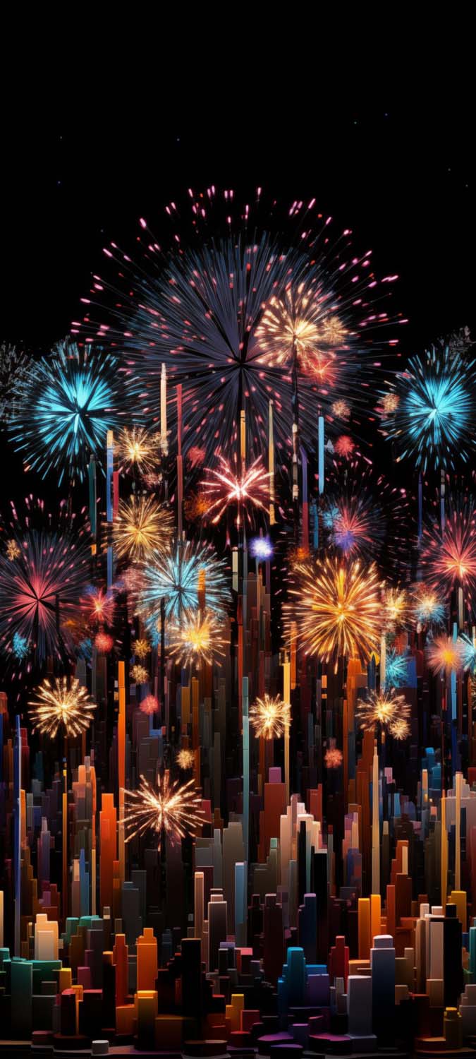 New Year Fireworks Magic iPhone Wallpaper