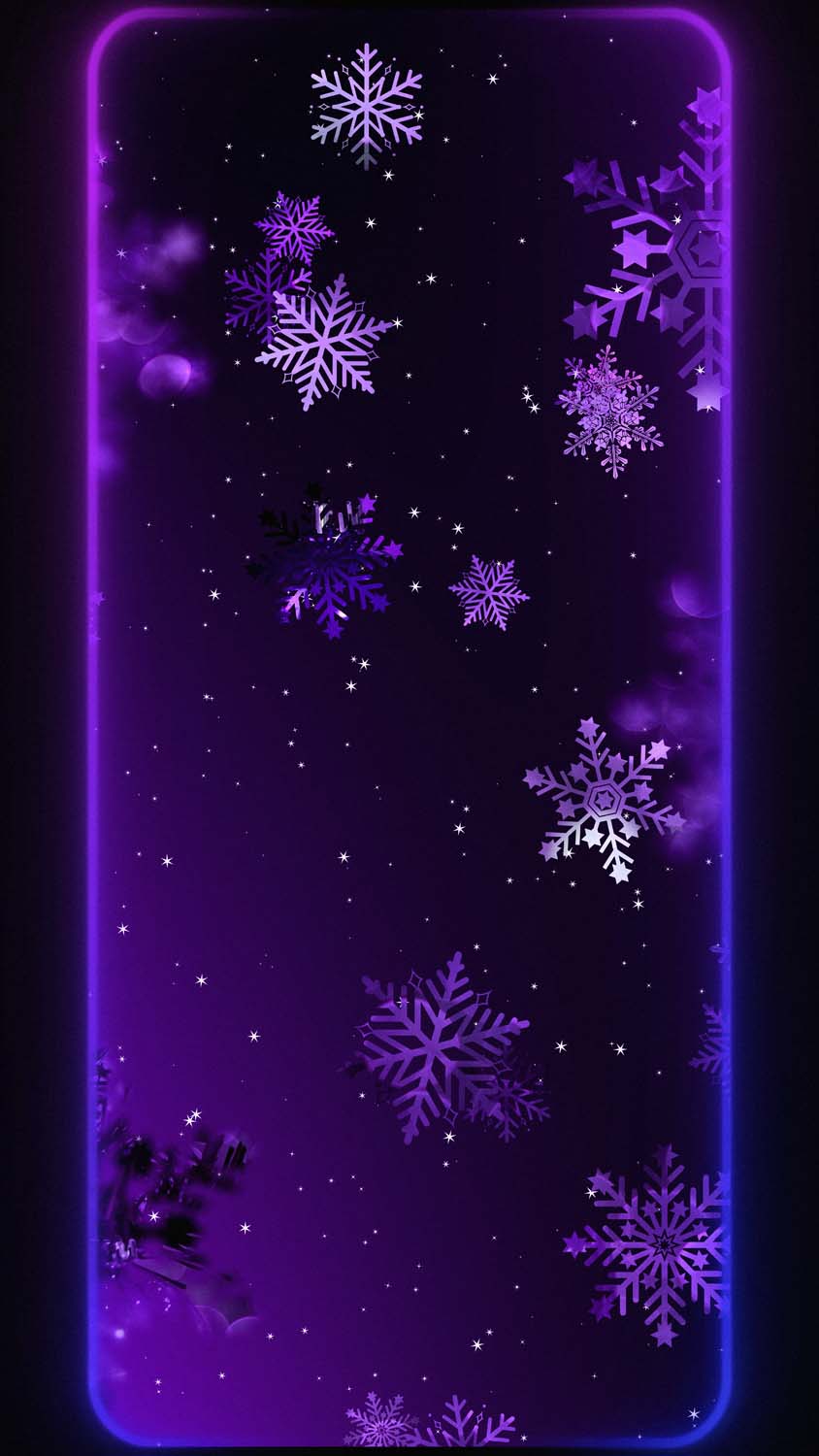 Snowflakes Purple Background Wallpaper