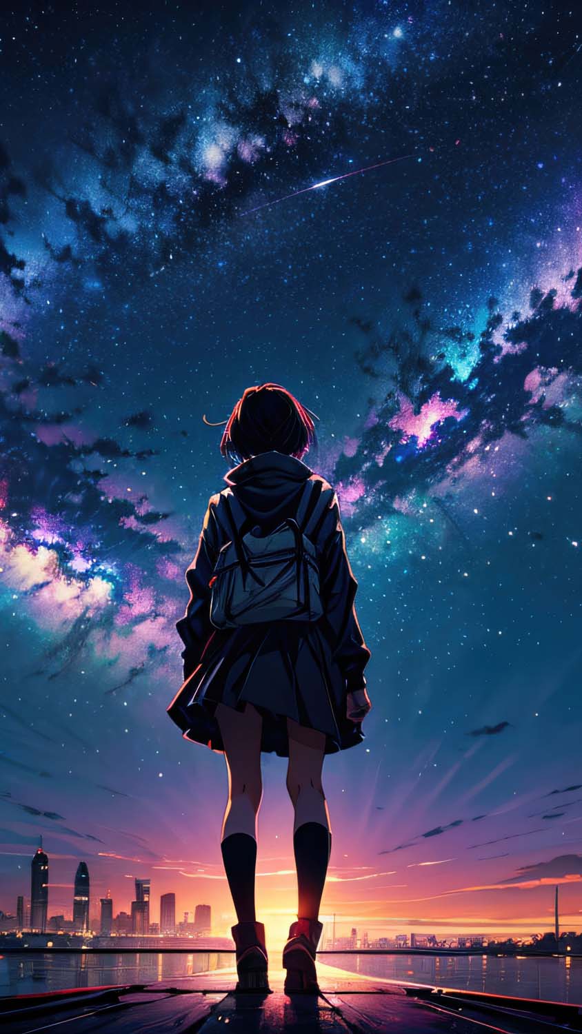 Stardust serenity anime night sky