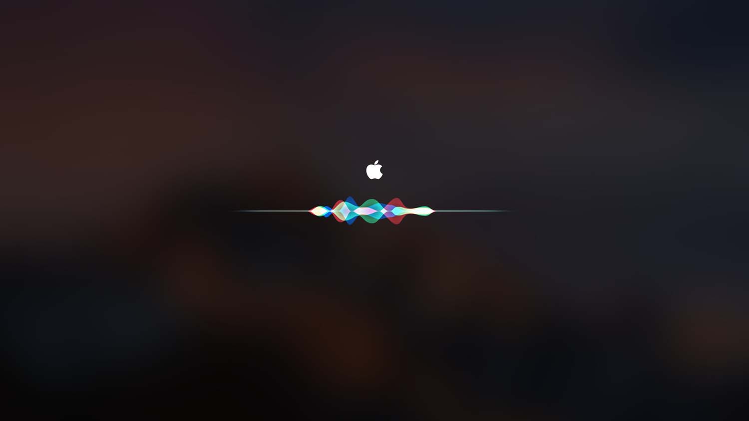 Apple logo, dark, mac, os x, siri, background
