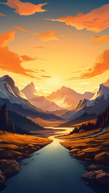 Sunrise Mountains HD Wallpaper