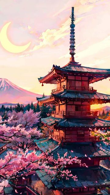 Temple Fuji Japan HD Wallpaper