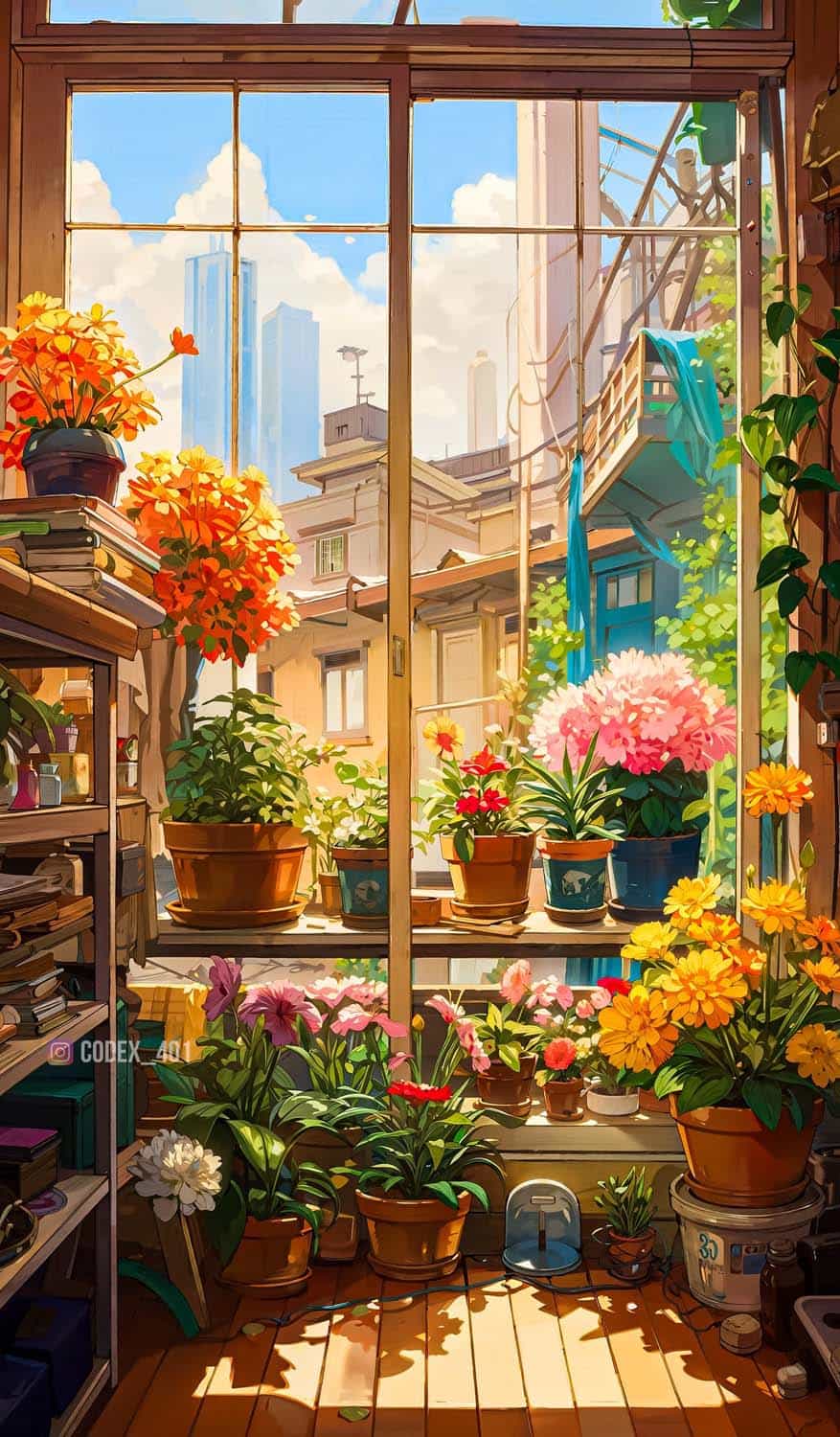 Window Flowerpots Asthetic Wallpaper