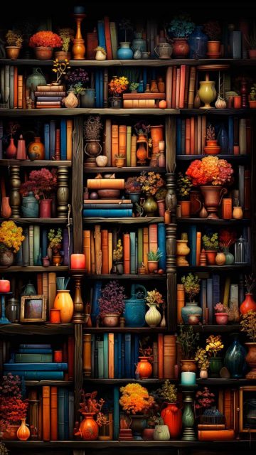 Books with Flowers Wallpaper HD