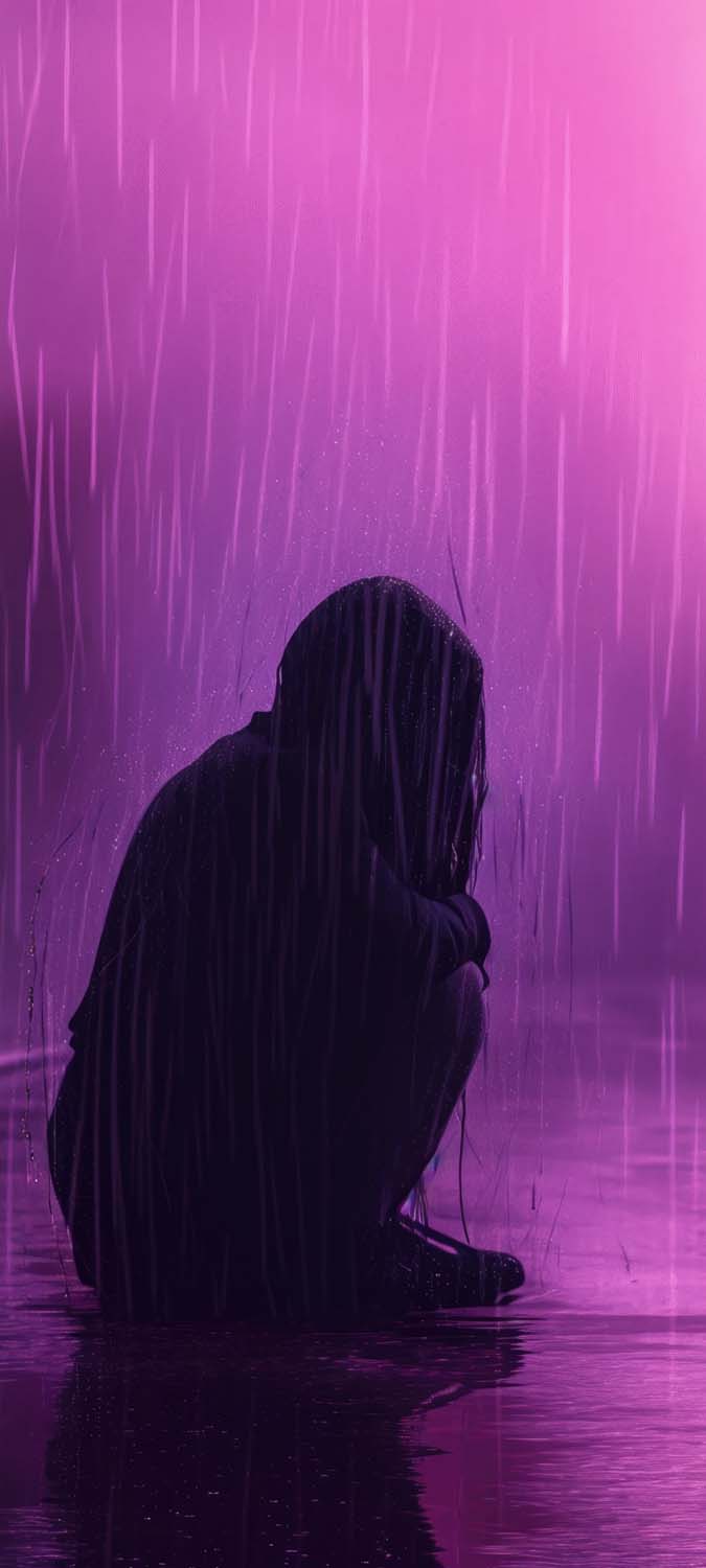 Girl crying in lofi rain Wallpaper HD