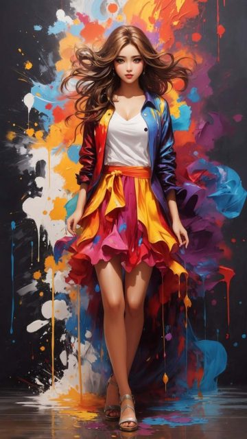 Graffiti Colors Girl Wallpaper HD